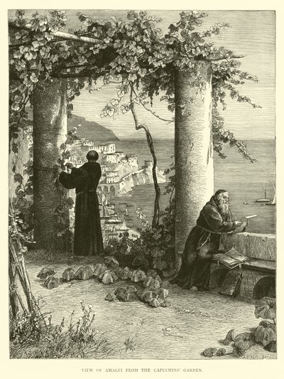 Utsikt over Amalfi fra Capuchins Garden av English School