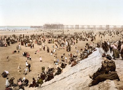 Utsikt over Blackpool (håndfarget bilde) av English School