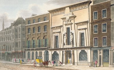 Utsikt over Bullocks Museum, Piccadilly, 1815 av English School