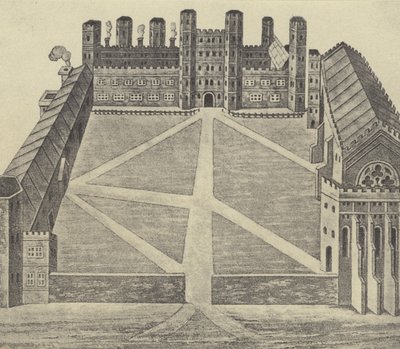 Utsikt over Eton, ca 1622 (gravyr) av English School