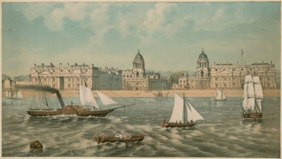 Utsikt over Greenwich Hospital, London av English School