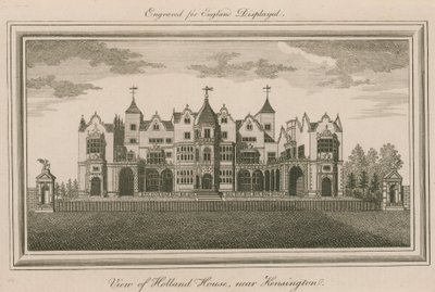 Utsikt over Holland House, nær Kensington av English School