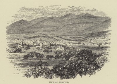 Utsikt over Keswick (gravering) av English School