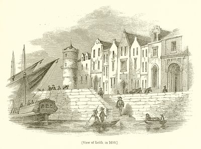 Utsikt over Leith, i 1650 av English School