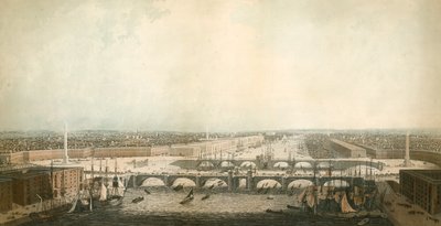 Utsikt over London, med forbedringene av havnen av English School