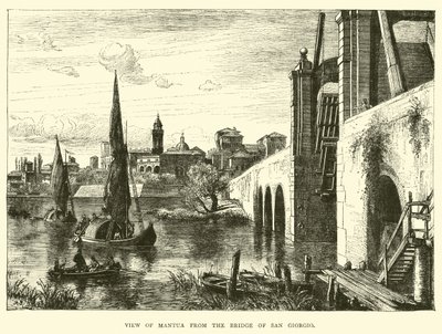 Utsikt over Mantua fra San Giorgio-broen av English School
