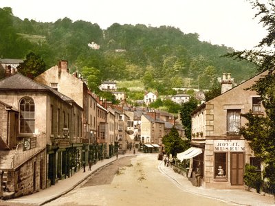 Utsikt over Matlock Bath (håndfarget bilde) av English School