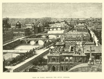 Utsikt over Paris, som viser de syv broer av English School