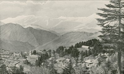 Utsikt over Simla, sommerhovedkvarteret til den indiske regjeringen av English School