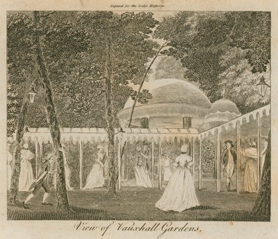 Utsikt over Vauxhall Gardens, London av English School