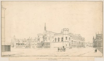 Utsikt over Westminster Hall, Law Courts, etc., fra nordvest av English School