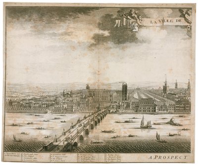 Utsikt over Westminster og Bridge av English School