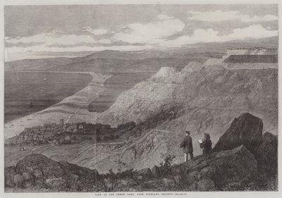 Utsikt over Chesil Bank, fra Portland Heights (gravering) av English School