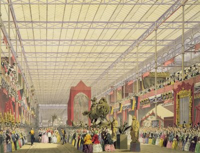 Utsikt over Foreign Nave of the Great Exhibition of 1851, fra Dickinsons Comprehensive Pictures av English School