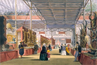 Utsikt over India-delen av den store utstillingen i 1851, fra Dickinsons Comprehensive Pictures av English School