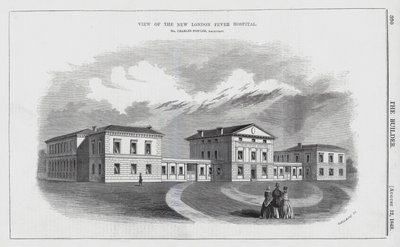 Utsikt over New London Fever Hospital (gravering) av English School