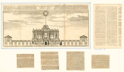 Utsikt over det offentlige fyrverkeriet for freden i Aix La Chapelle 1749 av English School