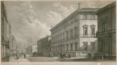 Utsikt over Reform Club House i Pall Mall, som nå bygges, av Charles Barry, arkitekt av English School
