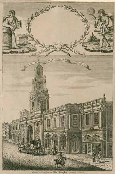 Utsikt over Royal Exchange, London av English School
