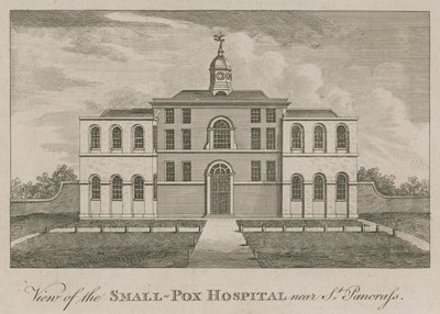 Utsikt over koppesykehuset nær St Pancras, London av English School