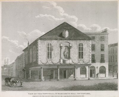 Utsikt over rådhuset, St Margarets Hill, Southwark av English School