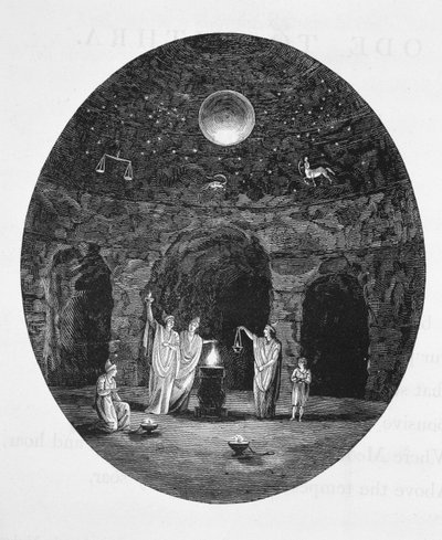 Utsikt over de gamle mystiske ritualene som ble feiret i Mithraic-hulen av English School