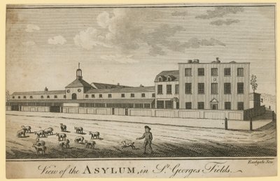 Utsikt over asylet i St Georges Fields av English School