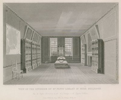Utsikt over interiøret til Mr Pepys Library i York Building av English School