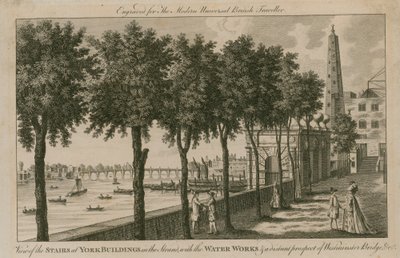 Utsikt over trappene ved York Buildings in the Strand av English School