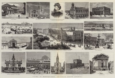 Utsikt i Montevideo, Uruguay, Sør-Amerika (gravering) av English School