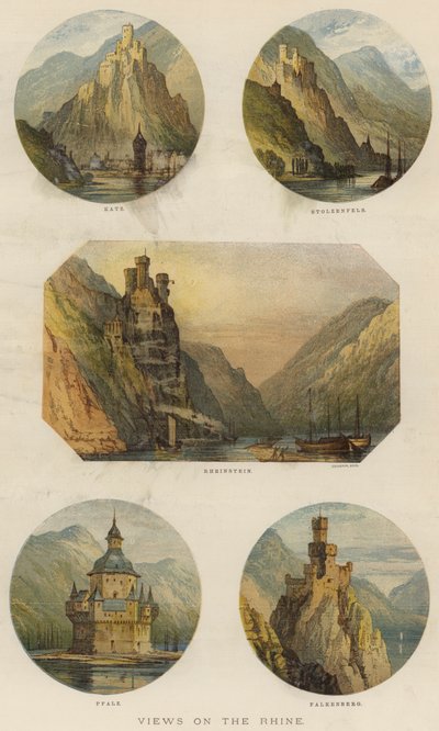 Utsikt over Rhinen (chromolitho) av English School