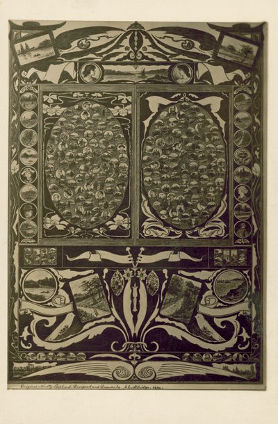 Vignetter av mennesker og landlige scener (litho) av English School