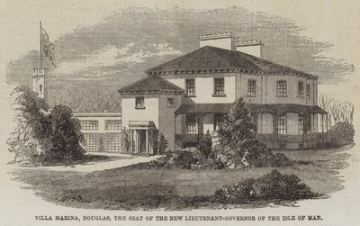 Villa Marina, Douglas, sete for den nye løytnant-guvernøren på Isle of Man (gravering) av English School