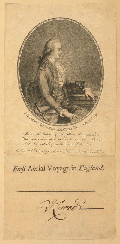 Vincent Lunardi, 1784 (stippgravering) av English School