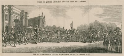 Dronning Victorias besøk til City of London og forlater Buckingham Palace av English School