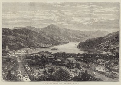 Besøk av sjømannsprinsene til Ceylon, utsikt over Kandy (gravering) av English School