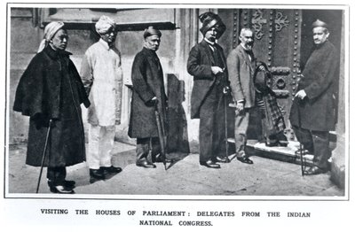 Besøker Houses of Parliament: Delegater fra den indiske nasjonalkongressen, 1919 av English School
