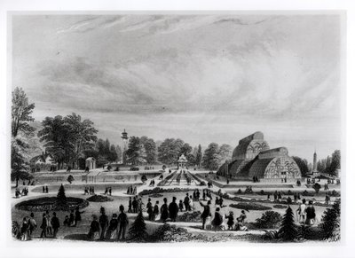 Besøkende som ser på Palm House på Kew Palace, ca. 1860-tallet av English School
