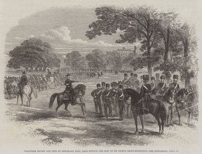 Frivillig gjennomgang og fest i Shrubland Hall, nær Ipswich, setet til Sir George Broke-Middleton (gravering) av English School