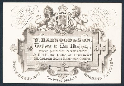 W Harwood & Sohn, Schneider, Visitenkarte von English School