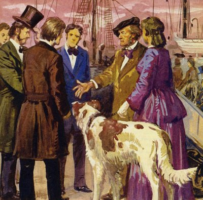 Wagner og hans kone og hund dro til London av English School