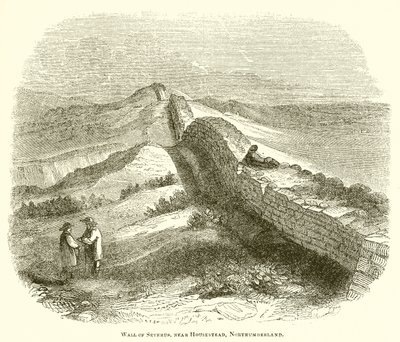 Wall of Severus, nær Housestead, Northumberland av English School