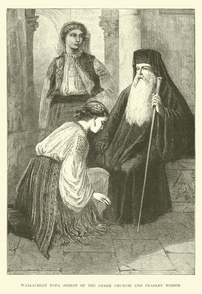 Wallachian popa, prest for den greske kirken, og bondekvinner av English School