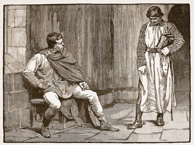 Waltheofs bekjennelse, illustrasjon fra Cassells Illustrated History of England (sepiafoto) av English School