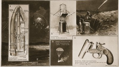 War Illuminations av forskjellige typer som har bevist sin verdi, fra The Illustrated War News av English School