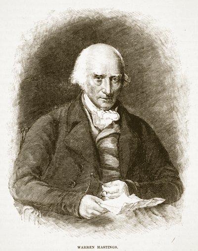 Warren Hastings, illustrasjon fra Cassells Illustrated History of England (sepia-foto) av English School