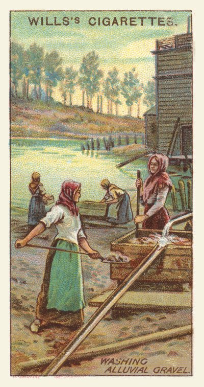 Vasking av alluvial grus (kromolitho) av English School