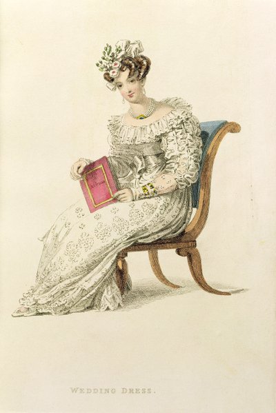 Brudekjole, motetallerken fra Ackermanns Kunstdepot av English School
