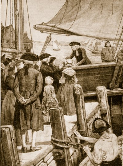 Wesley om bord på The Prince of Wales i 1787 tok farvel med irene av English School