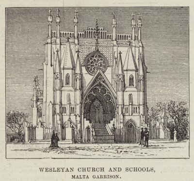 Wesleyan Church and Schools, Malta Garnison (gravering) av English School